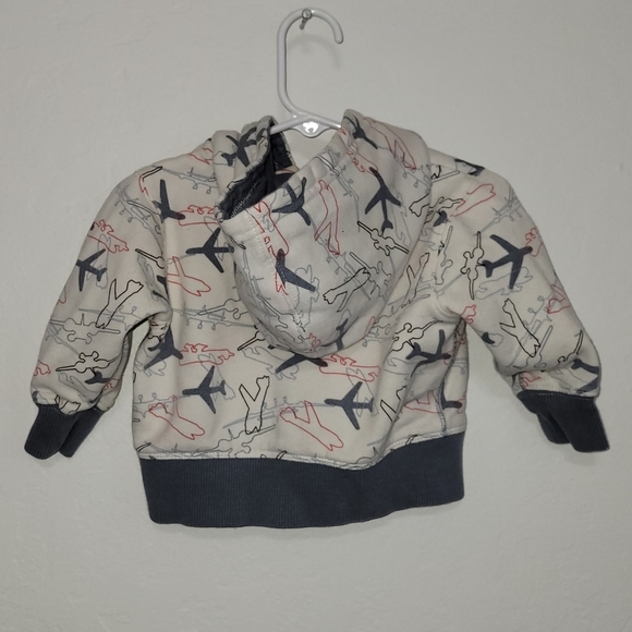 Old Navy Airplane Full Zip Hoodie 6-12 Months - Picture 2 of 3